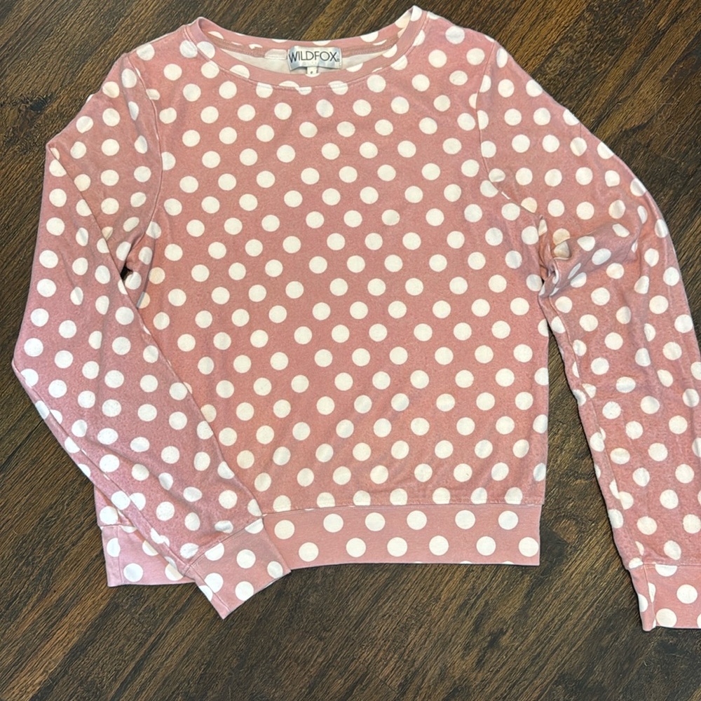 Wildfox polka dot pullover sweatshirt size small